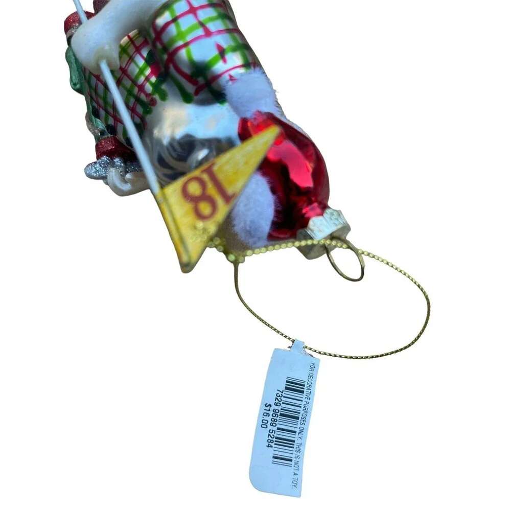 Holiday Lane Sports Golf Santa Ornament 18th hole